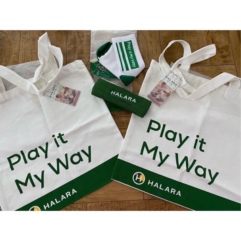 Halara Tote Bags & Accessories Set Socks Sweatband Lot #6